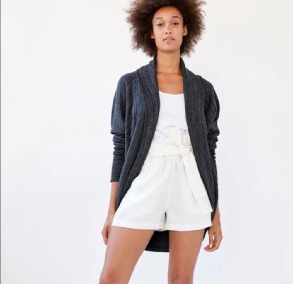 Aritzia Wilfred Diderot cocoon studded cardigan gray M